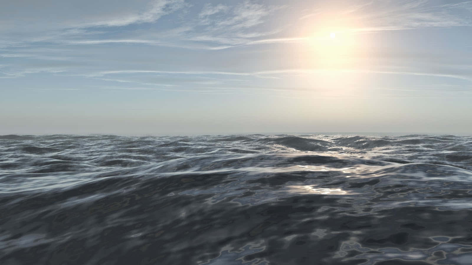 Serene 3D Ocean Landscape Wallpaper