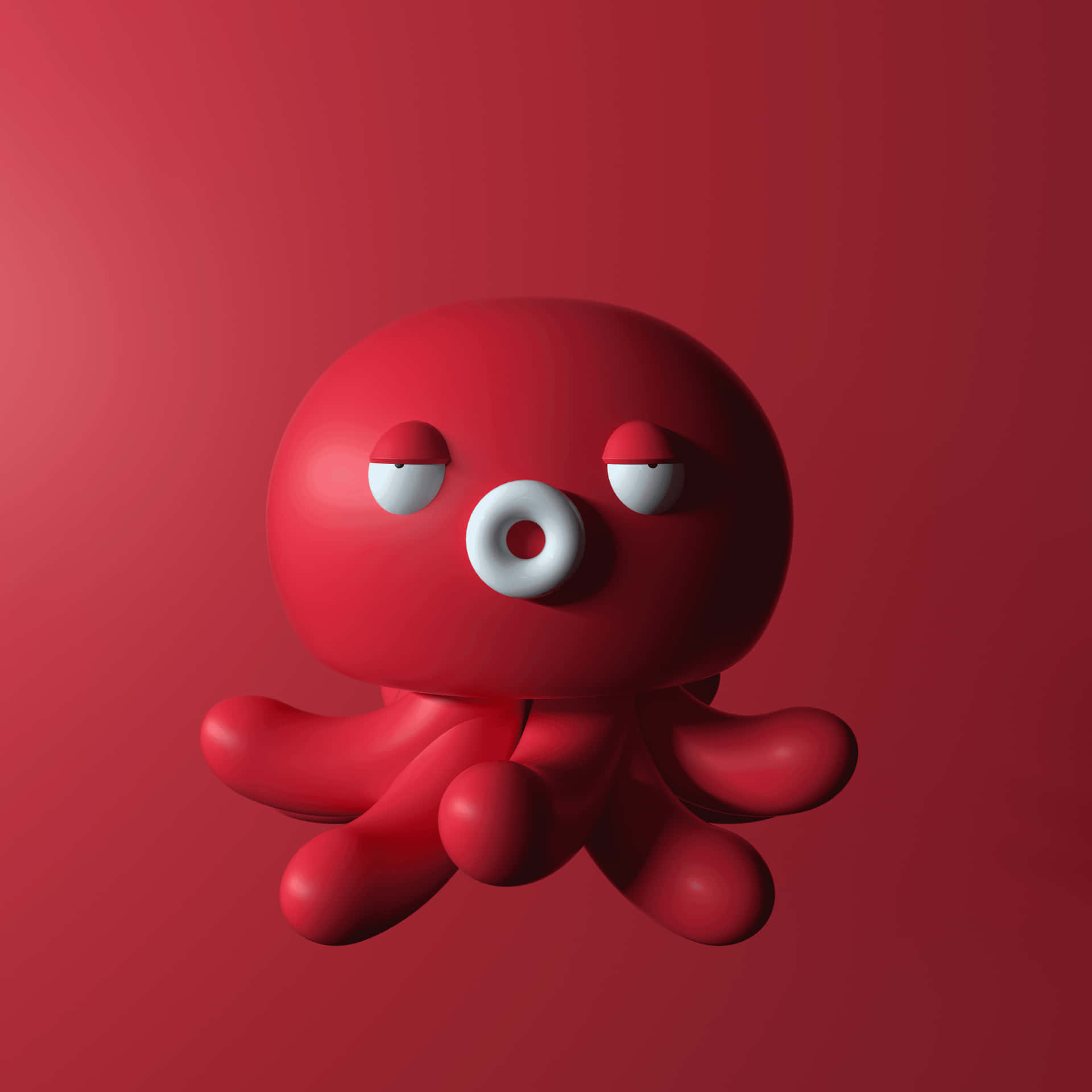 3D-Blæksprutte Rød PFP Wallpaper