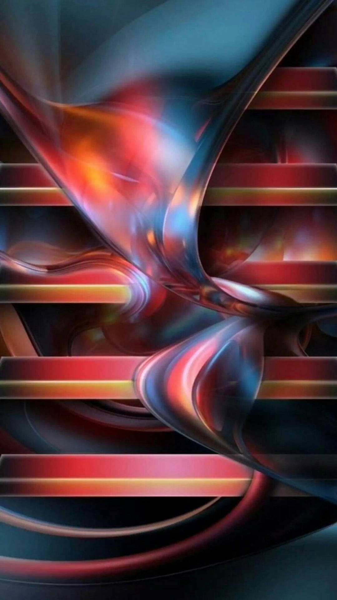 3d Phone Abstract Red And Blue Wallpaper