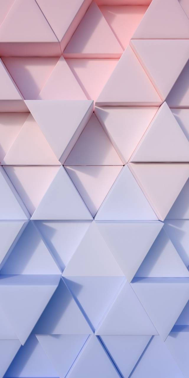 3d Phone Pink Blue Gradient Triangles Wallpaper