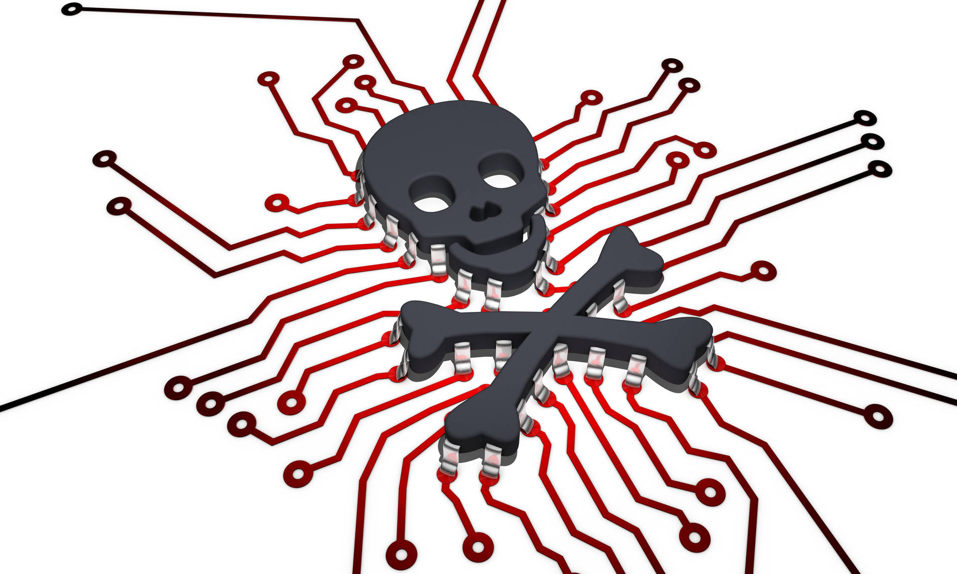 3D Pirate Skull Hacker Logo Wallpaper