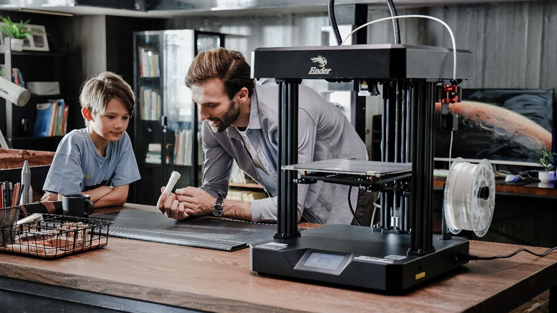 A Modern 3D Printer in Action Wallpaper