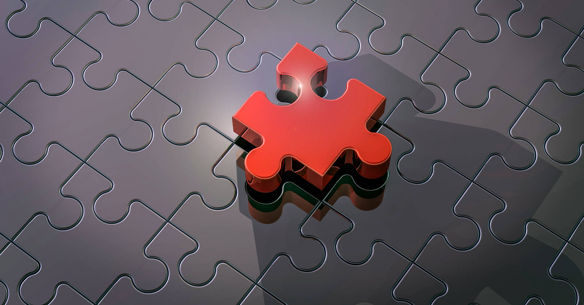 3d Red Jigsaw Puzzle Piece