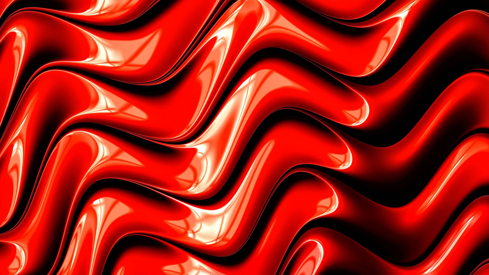 Contemporary Red Waves Design Wallpaper