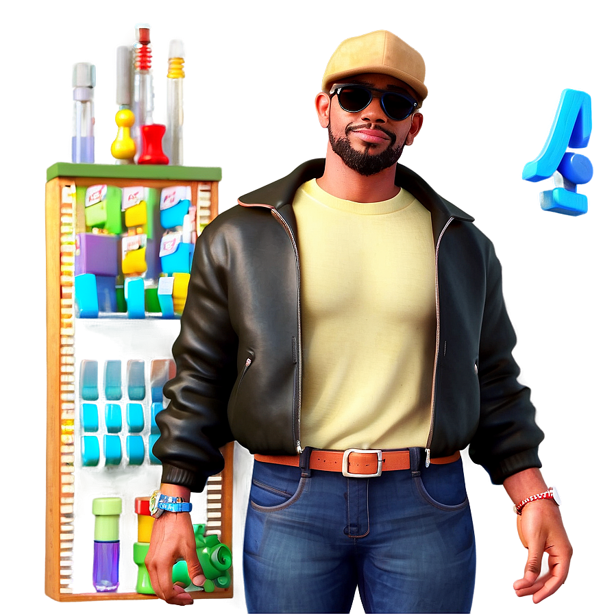 3d Render Of Cool Guy Png Pbi PNG