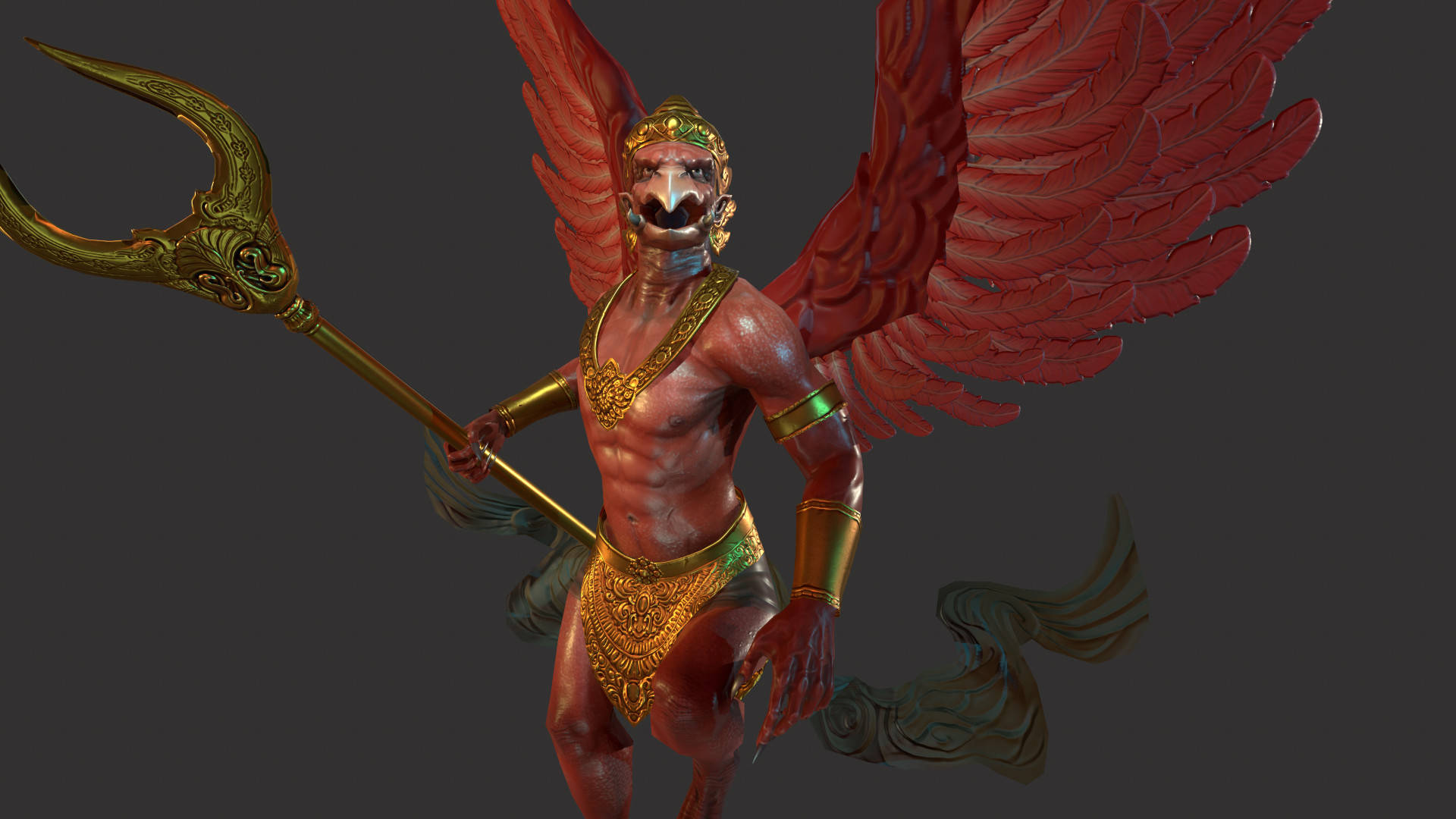 3d Rendered Lord Garuda Background