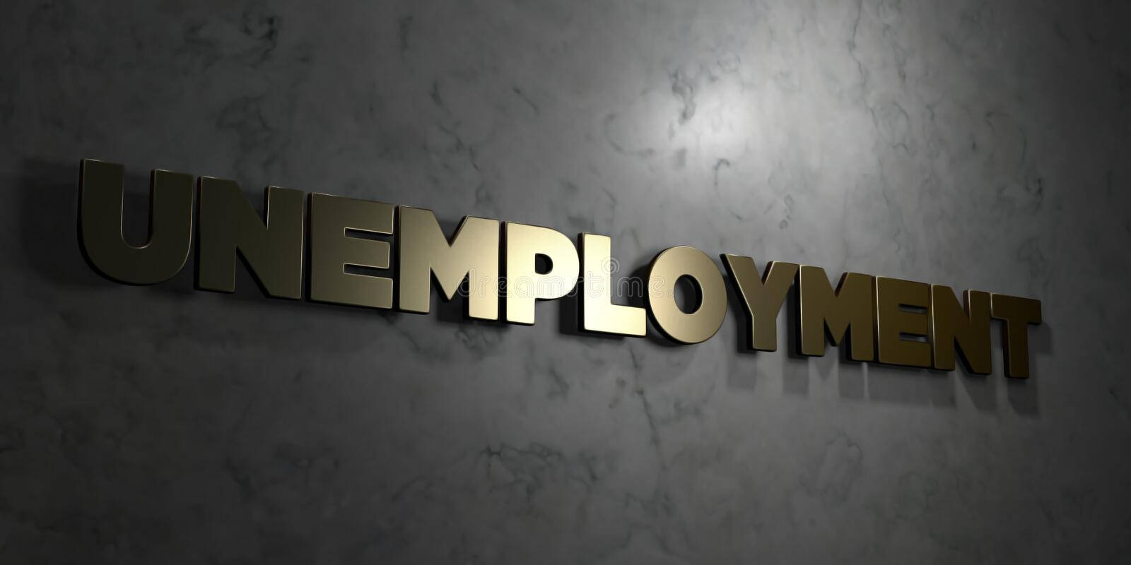 3d Rendered Unemployment Text In Gold Wallpaper