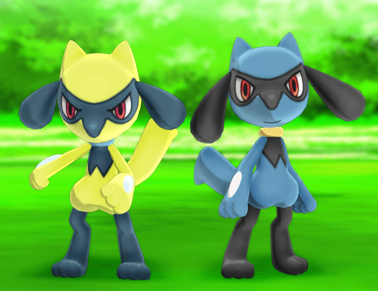 3d Shiny And Regular Riolu Picture