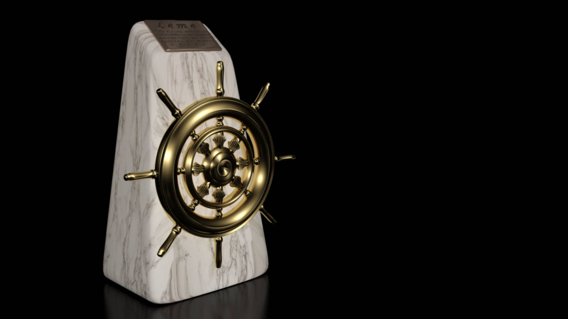 Navigate the Ocean with a 3D Ship Steering Wheel Wallpaper