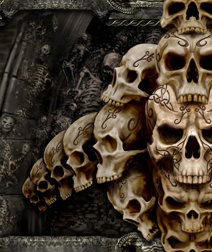 Stunning 3D Skull Art Wallpaper