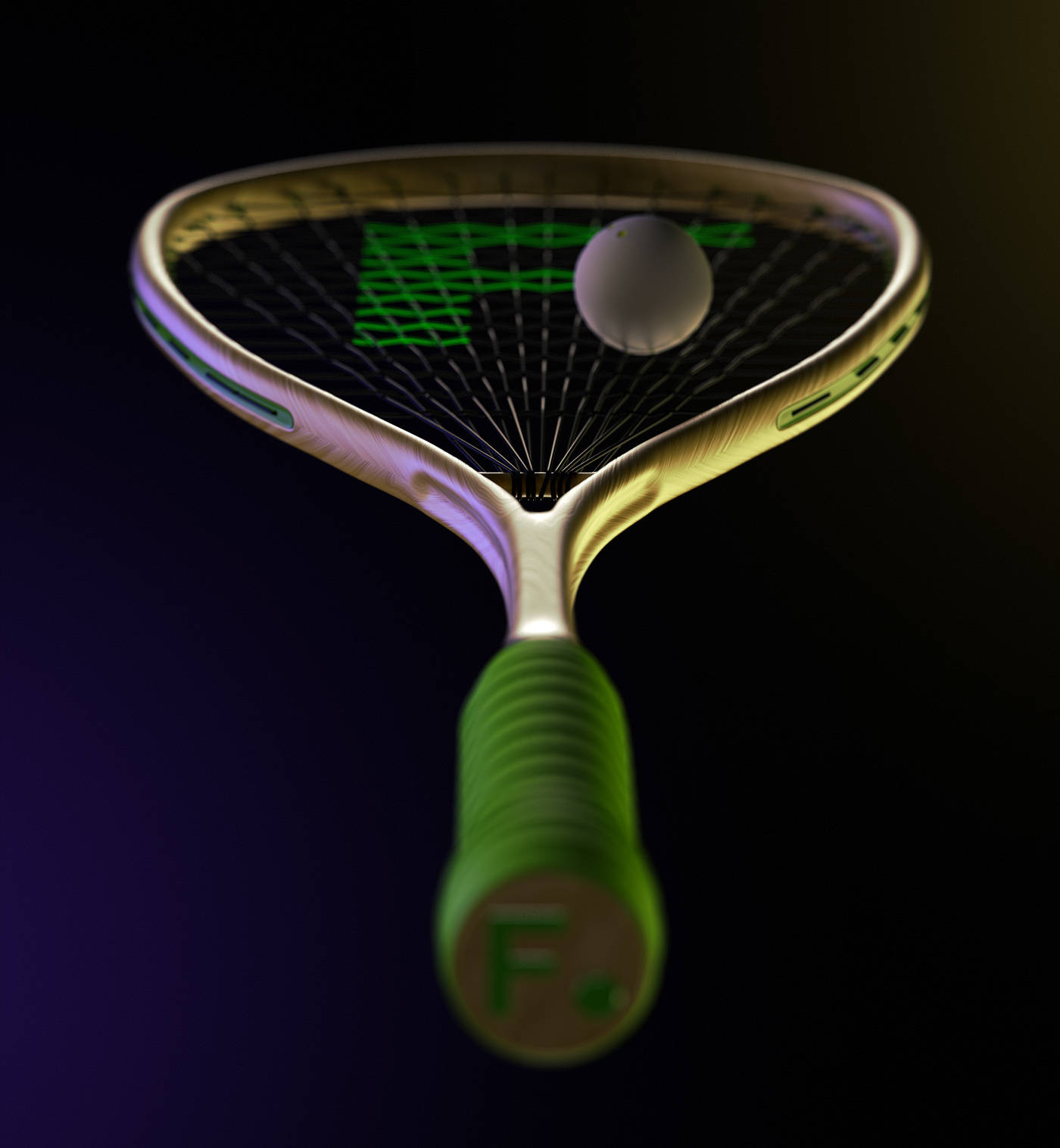 Intensity Unleashed - A 3D Rendered Squash Racket Wallpaper