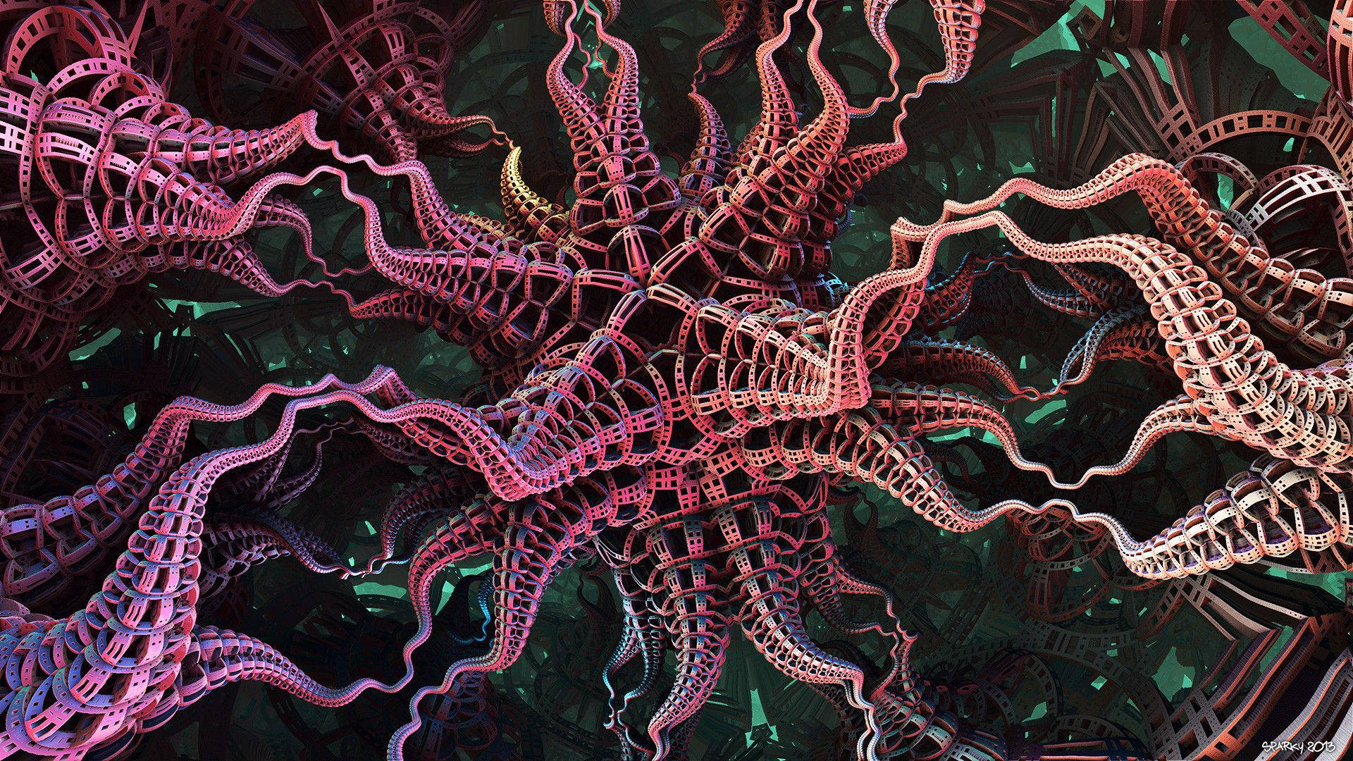 3D Starfish Fractal Design Wallpaper