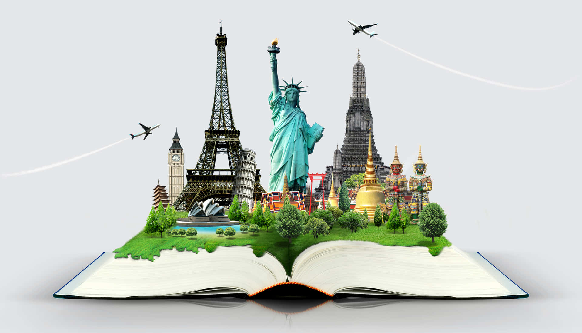 Wallpaper city guide books 3d model