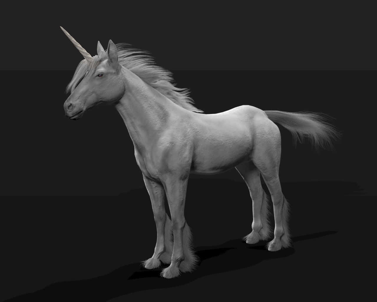 3D Unicorn in a Magical Forest Wallpaper