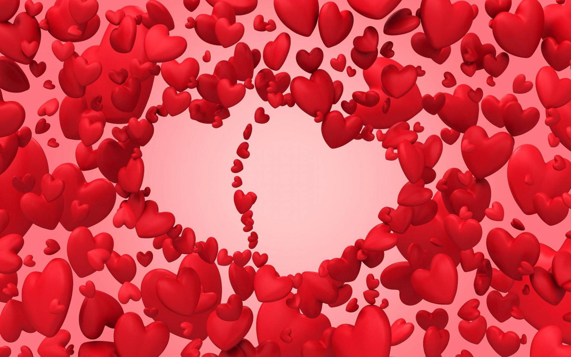 3d Valentine's Hearts Desktop Wallpaper
