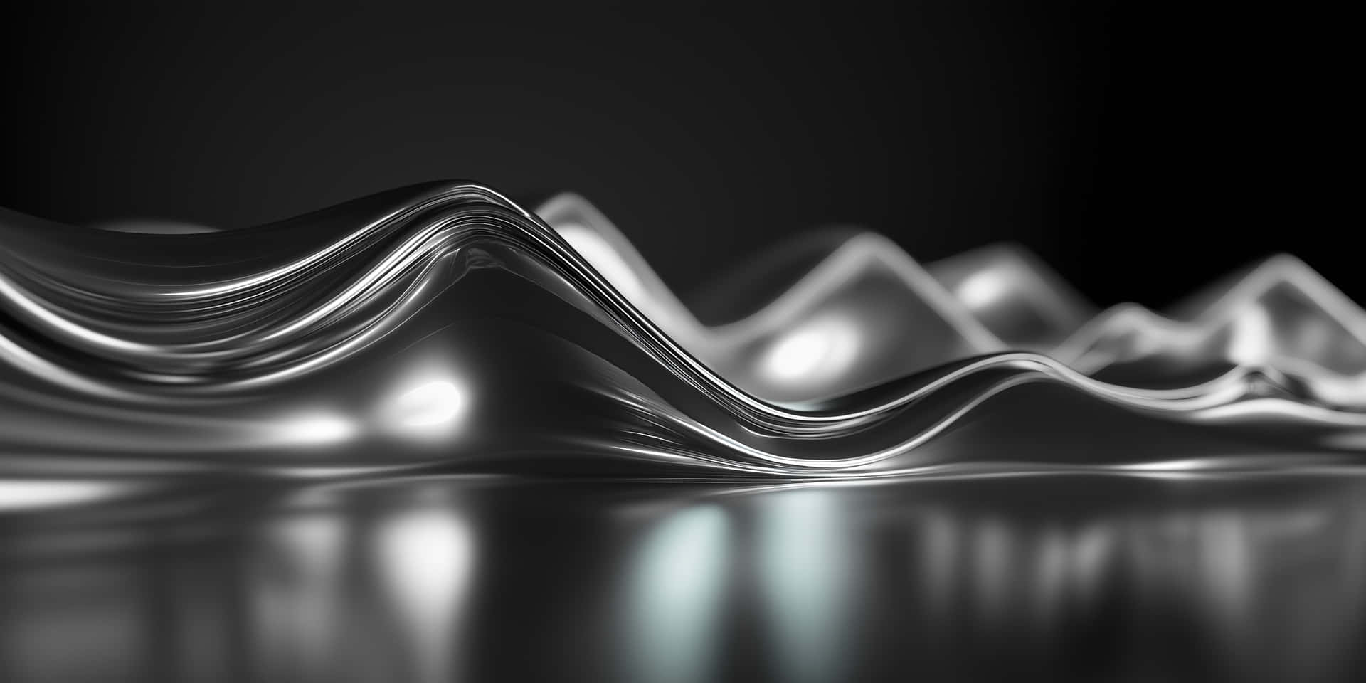 3d Wallpaper Abstract Metallic Surface With Dynamic Light Reflections Wallpaper