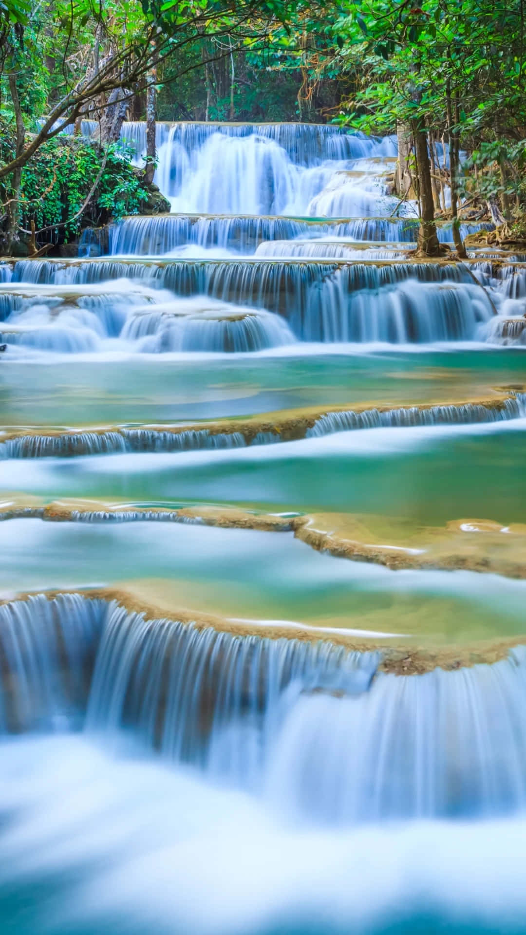 Breathtaking 3D Waterfall Scenery Wallpaper