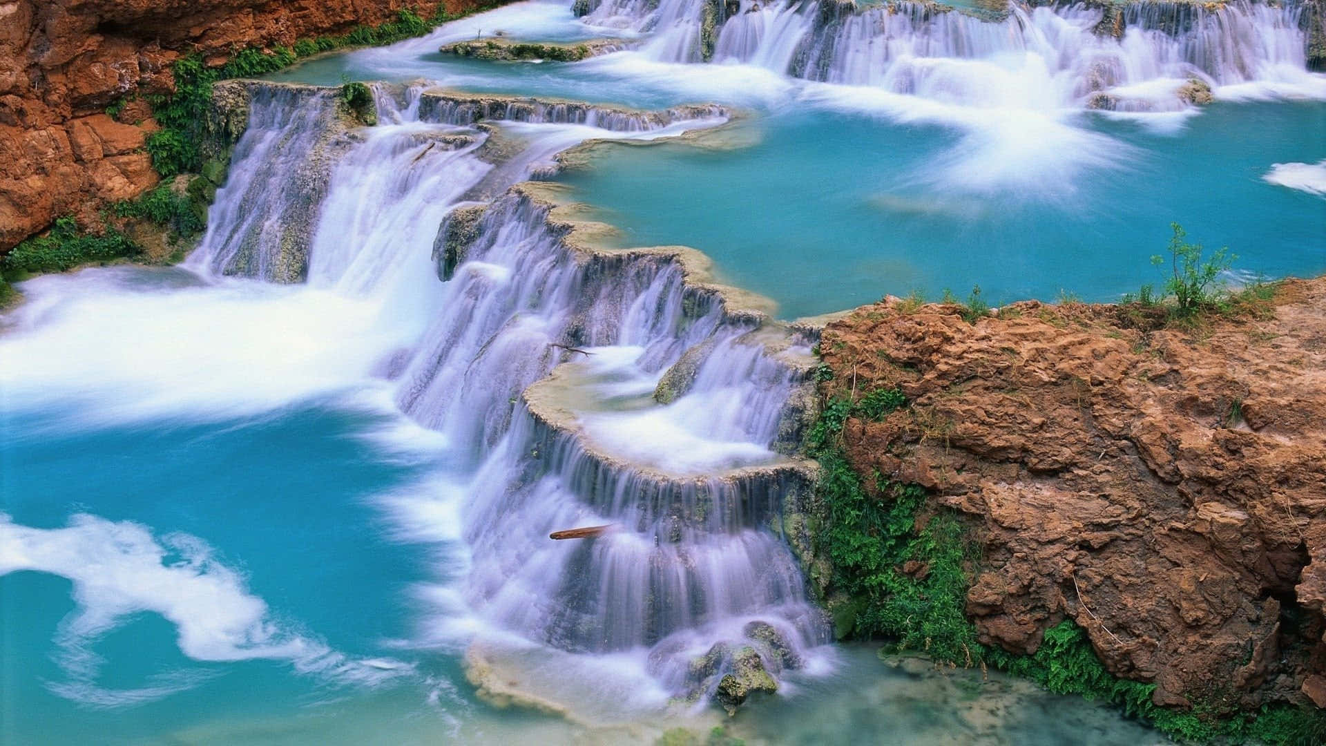 Stunning 3D Waterfall Scenery Wallpaper