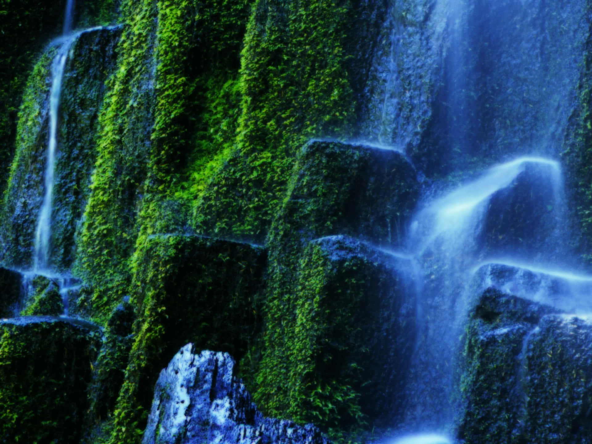 Captivating 3D Waterfall Scenery Wallpaper