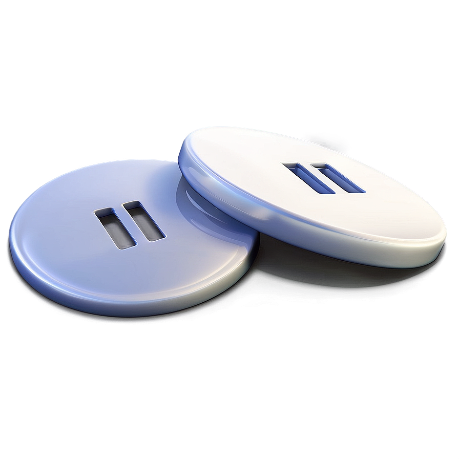 3d White Button Visual Png 06272024 PNG