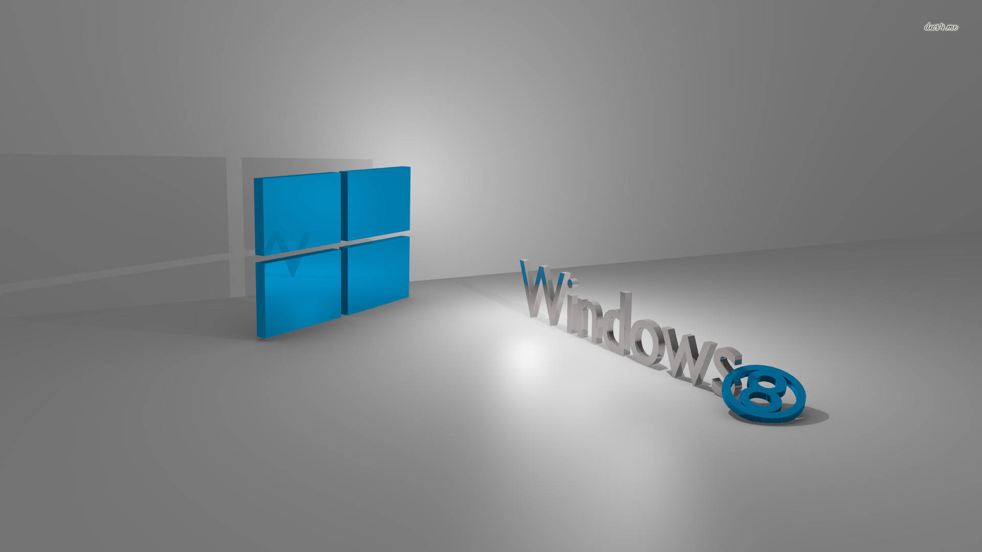 3D Windows 8 Logo og ordmærke tapet Wallpaper