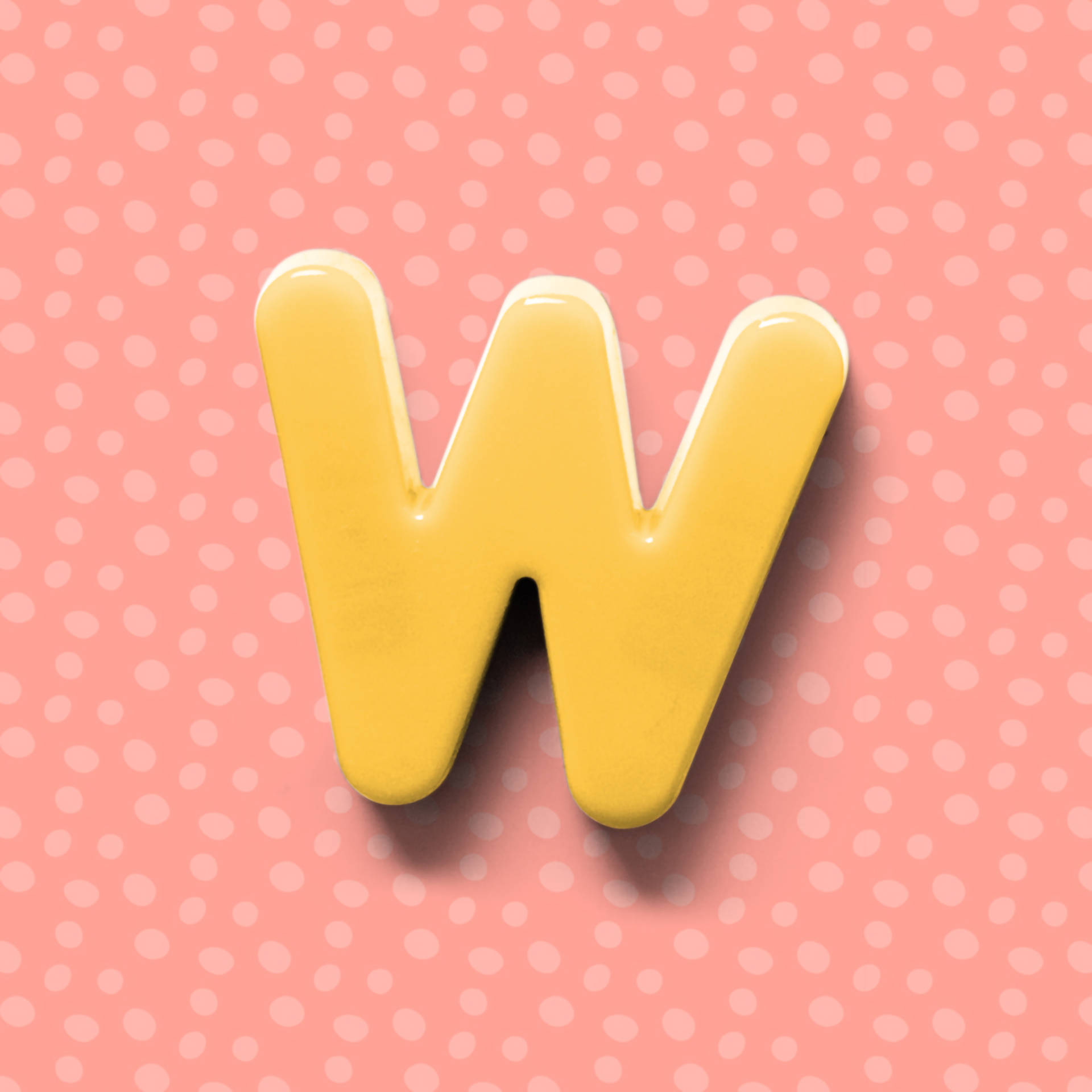3d Yellow Letter W