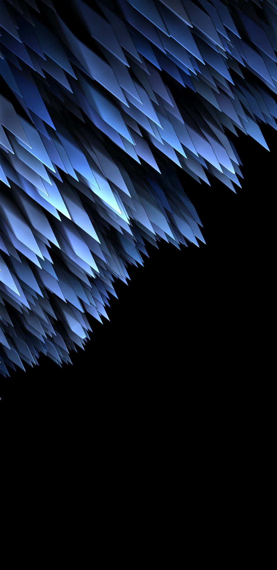 blue abstract background with blue feathers