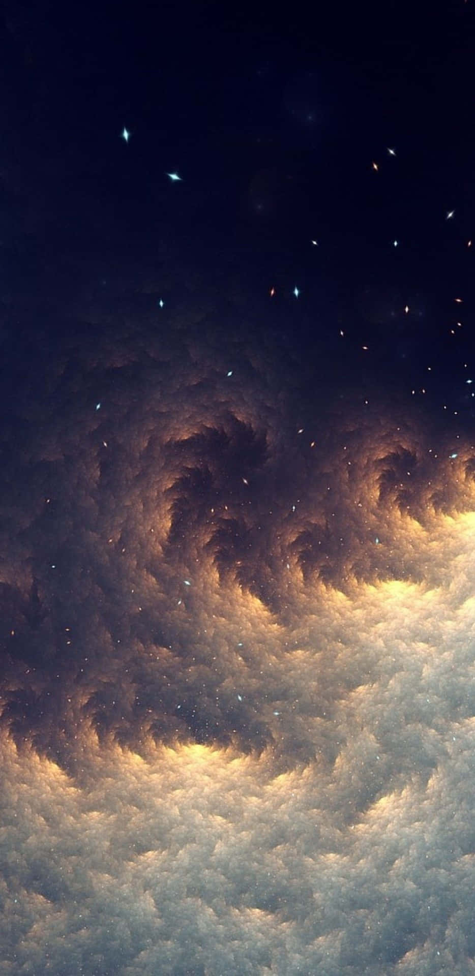 A Cloudy Sky With Stars And Clouds