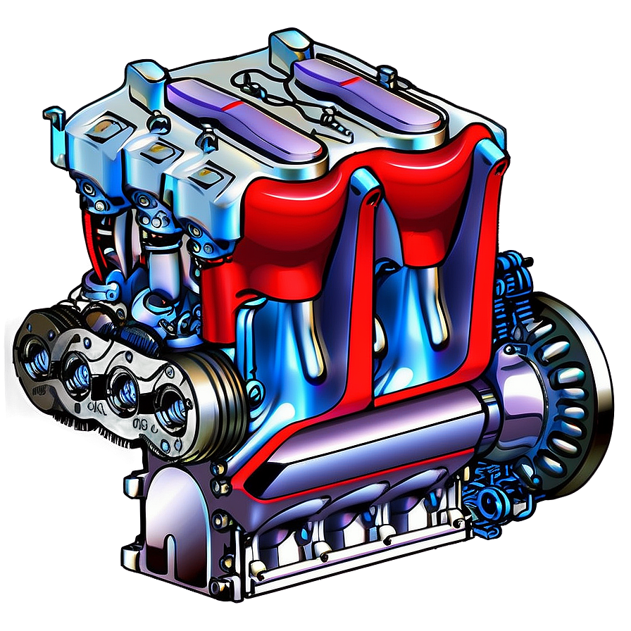 4 Cylinder Car Engine Design Png 06132024 PNG