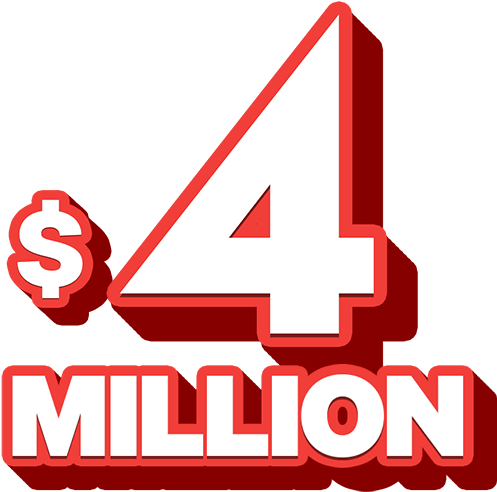 4 Million Dollar Lottery Graphic PNG