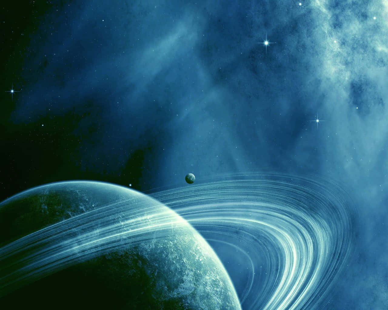 A Planet In Space With Rings Around It Wallpaper