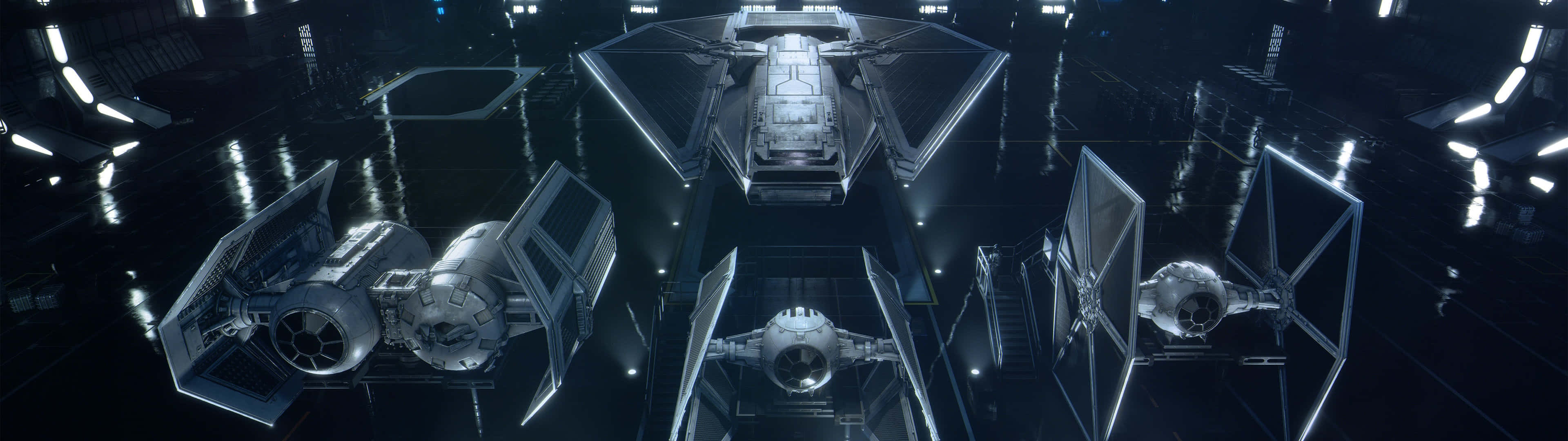 Star Wars Spaceships In A Dark Space Wallpaper