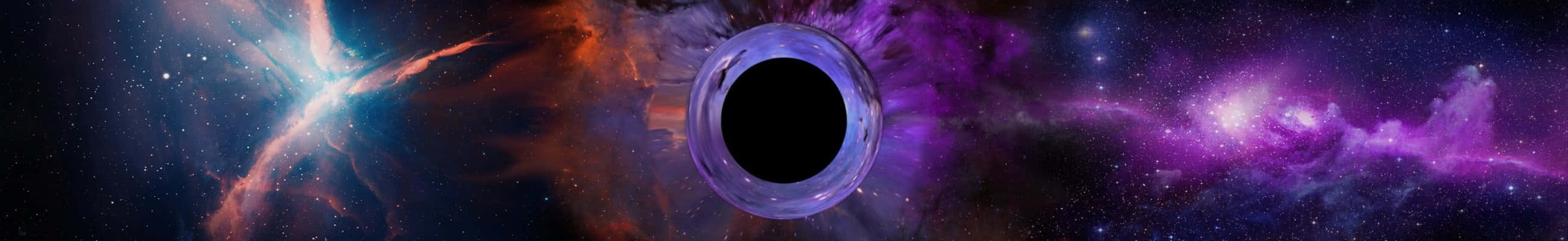 Black Hole In Space With A Blue Background Wallpaper