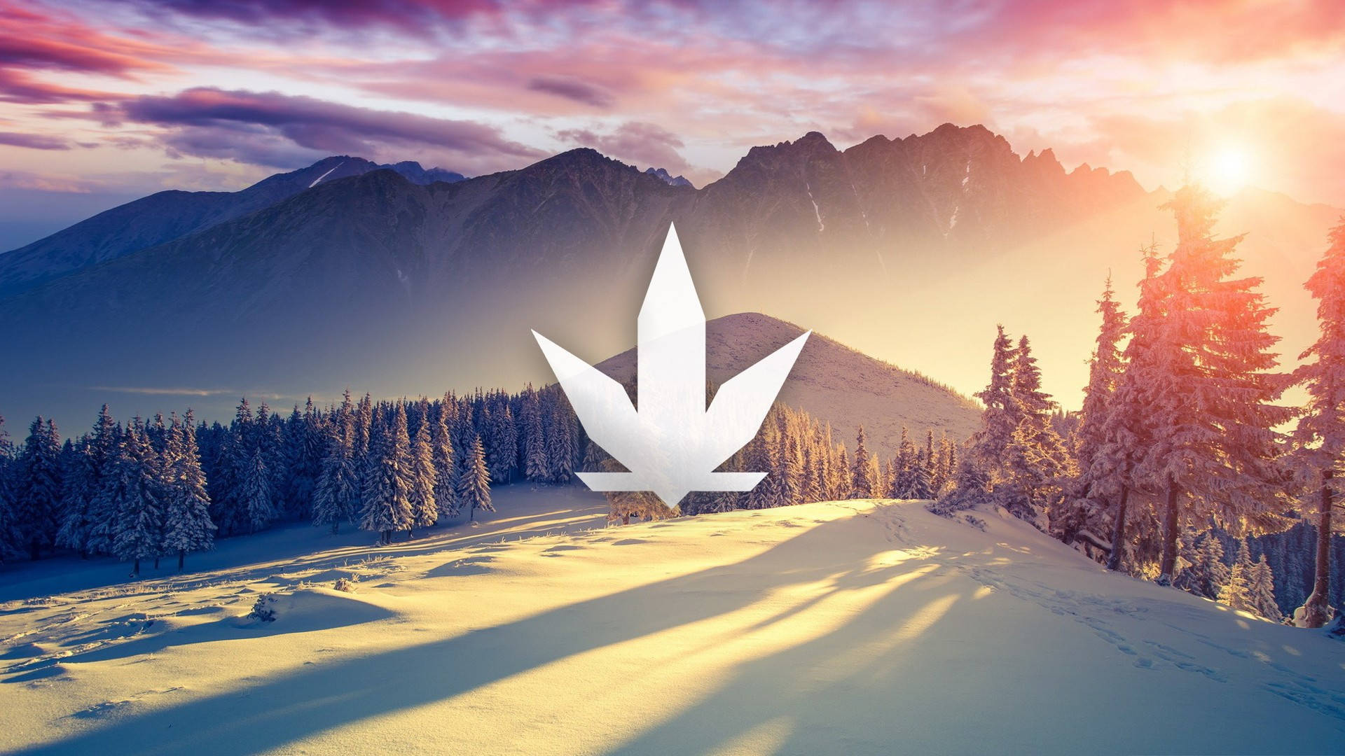 420 Weed On Snowy Landscape Wallpaper