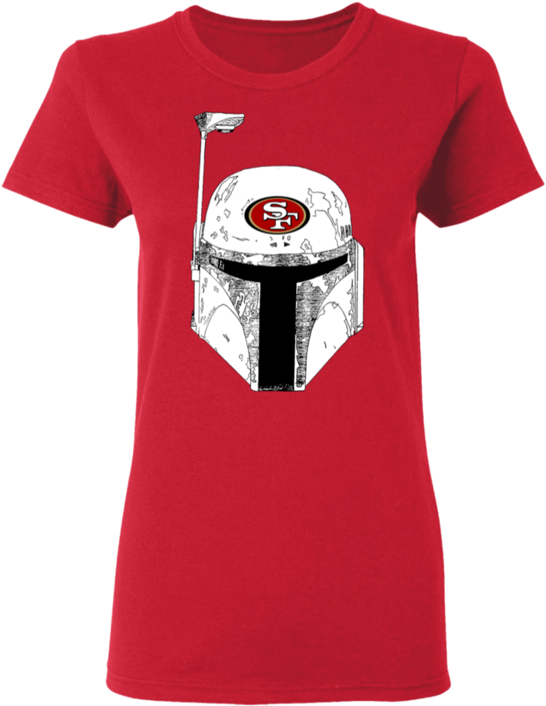 49ers Boba Fett Helmet T Shirt Design PNG