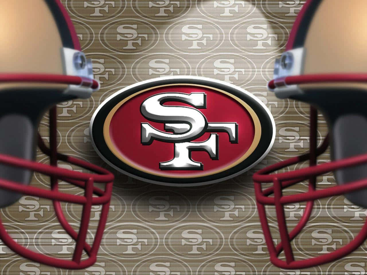 San Francisco 49ers Logo Tapet: Præsentér det officielle logo for San Francisco 49ers, mens du holder dig opdateret. Wallpaper