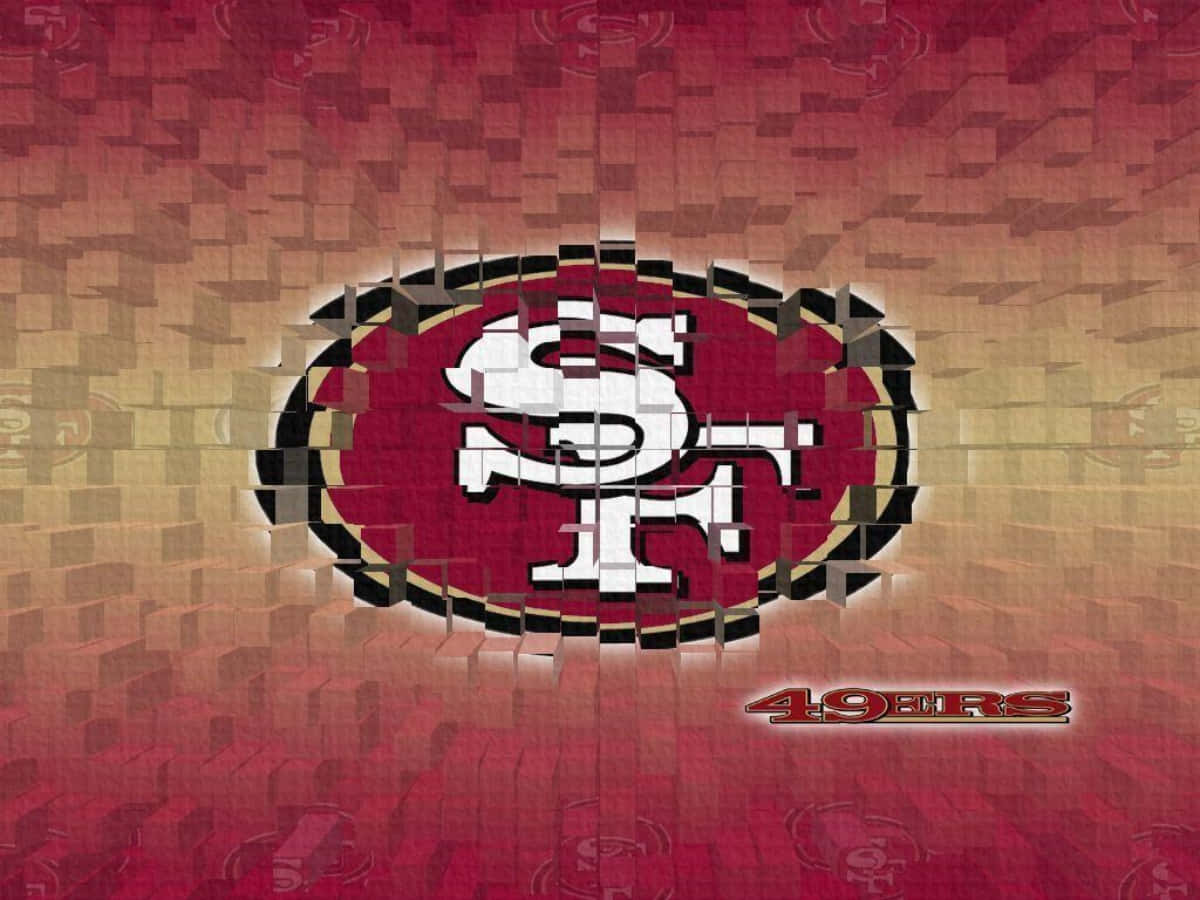 Logoet for San Francisco 49ers vises på skærmen. Wallpaper