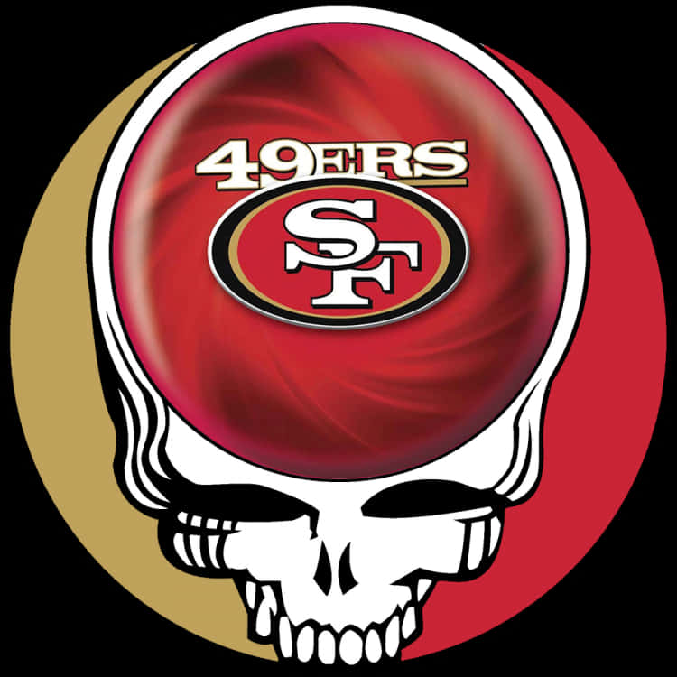 Download 49ers Skull Logo Mashup | Wallpapers.com