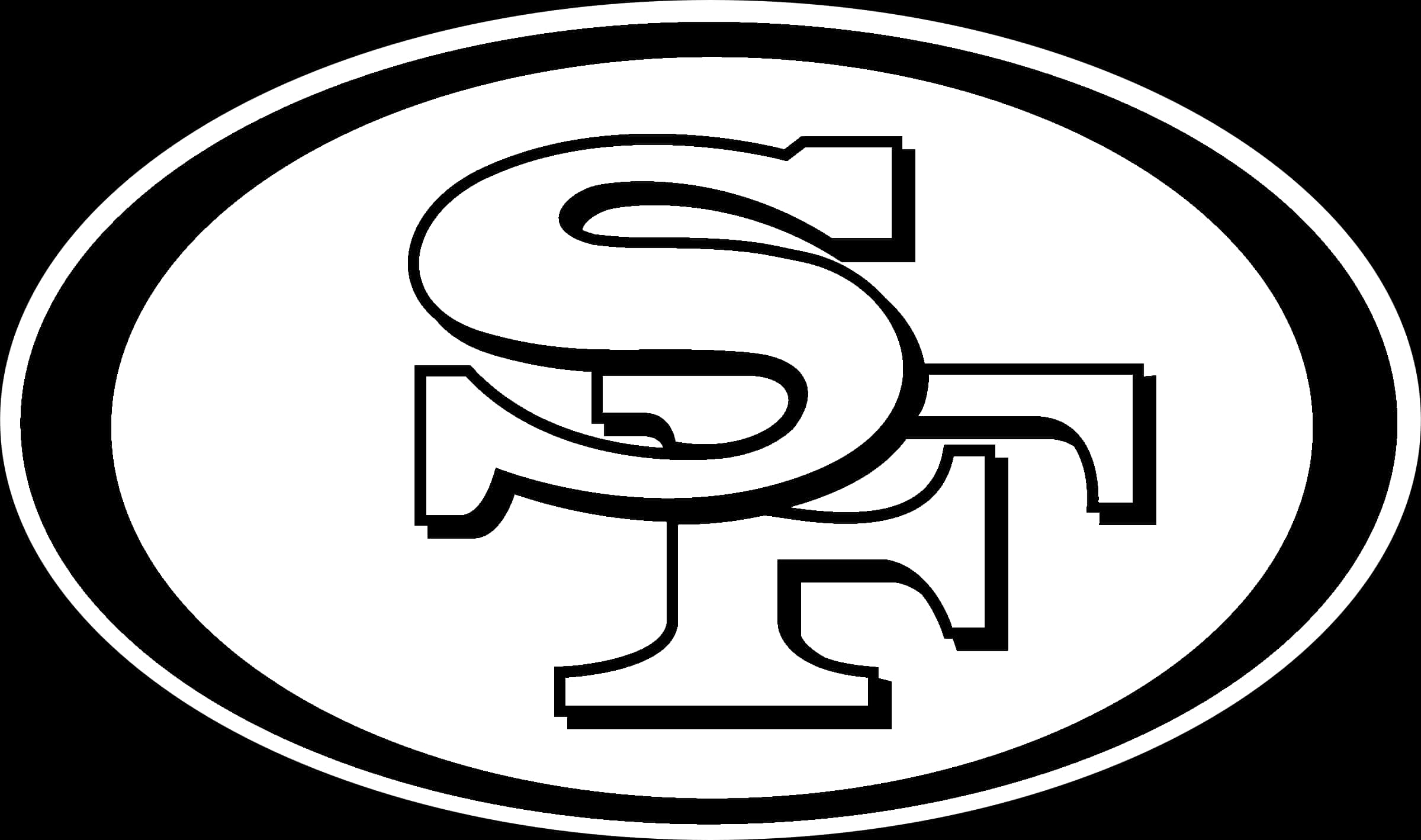 49ers Team Logo Blackand White PNG