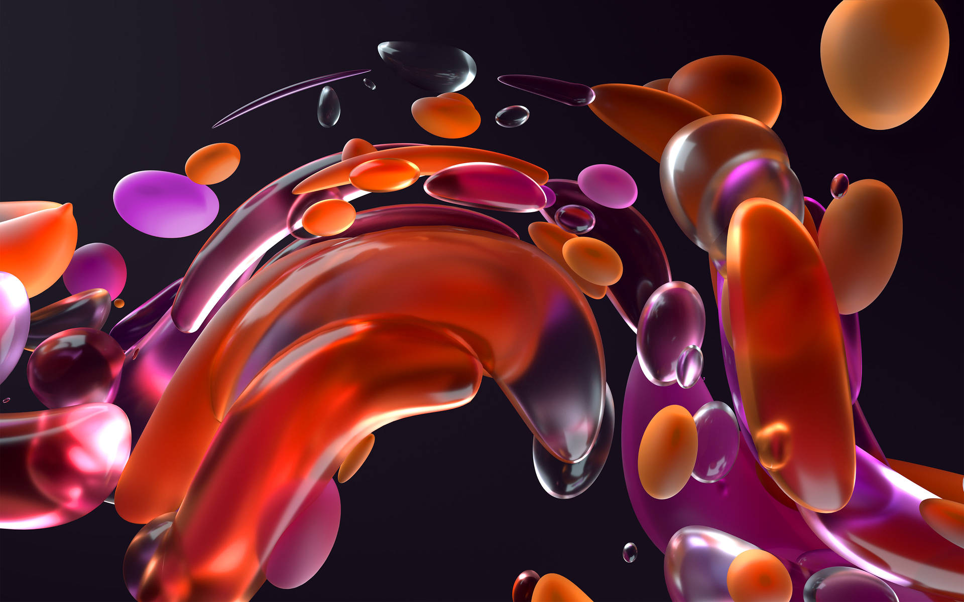 4d Ultra Hd Colored Water Blobs Wallpaper