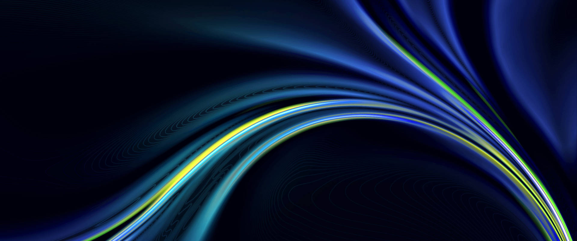 4d Ultra Hd Gradient Blue Light Waves Wallpaper