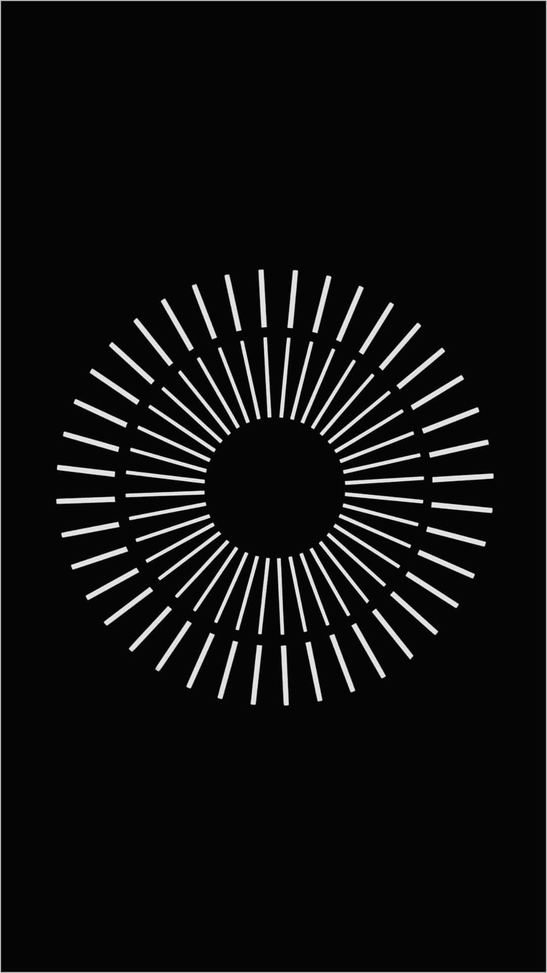 A White Circle With Lines On A Black Background Wallpaper