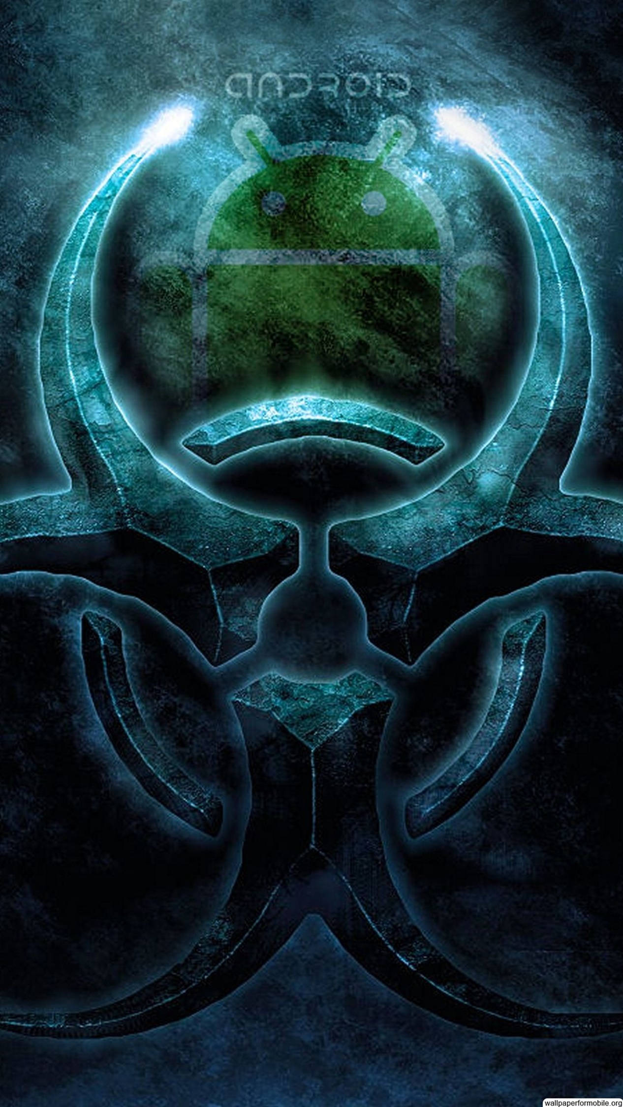 4k Android Biohazard Symbol Wallpaper