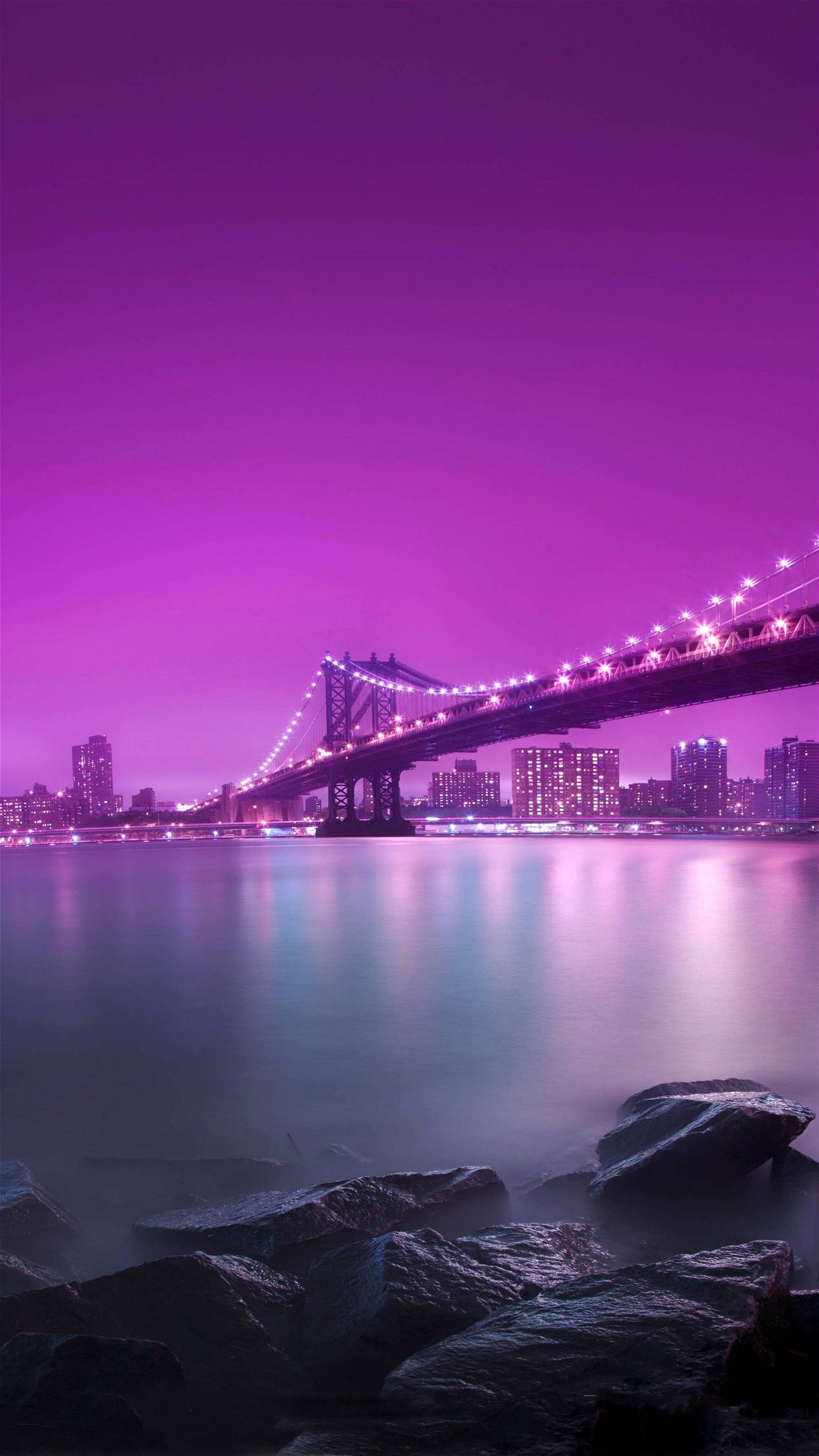 4k Android Purple Bridge Wallpaper
