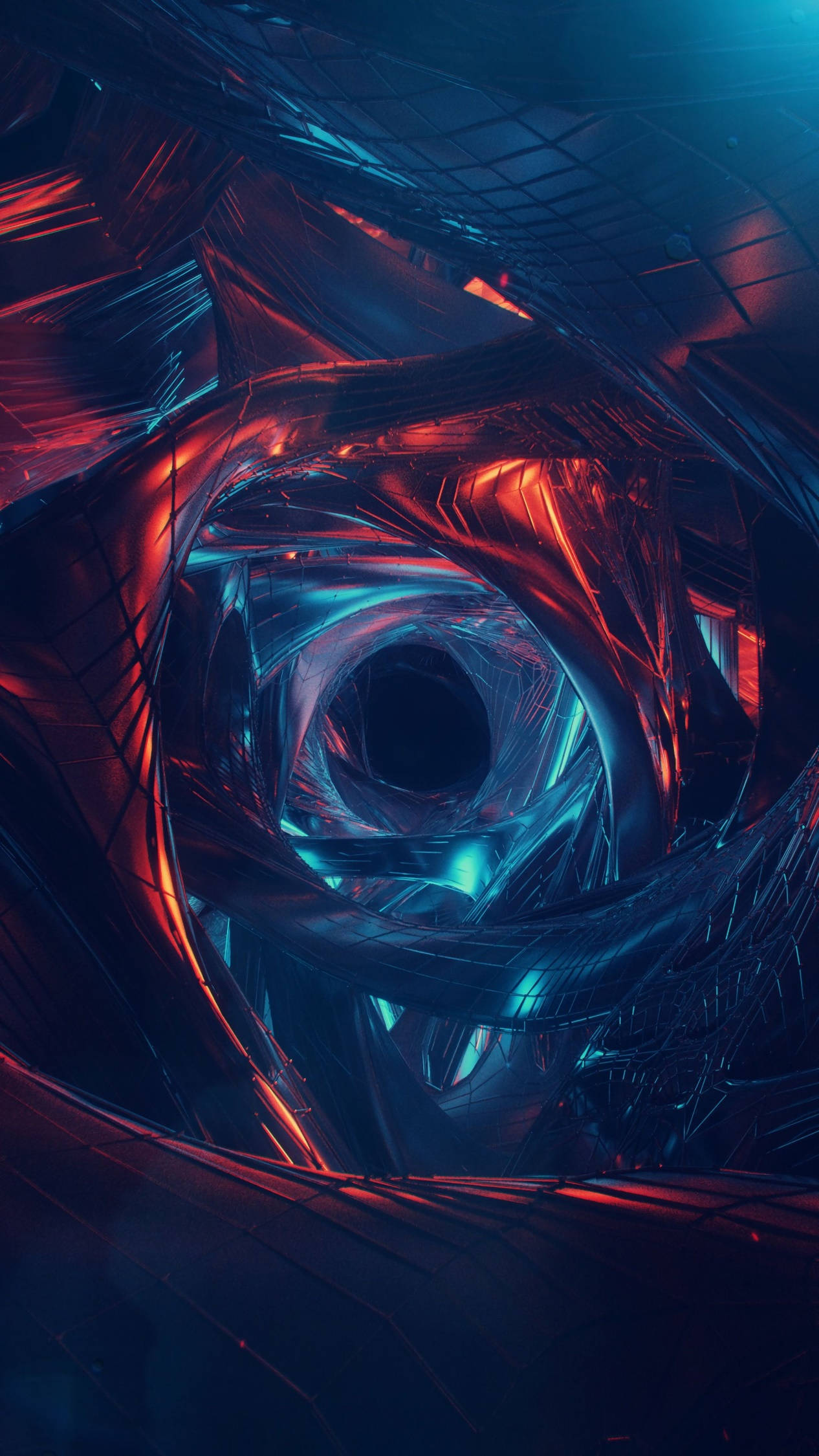 4k Android Red Blue Wormhole Art Picture