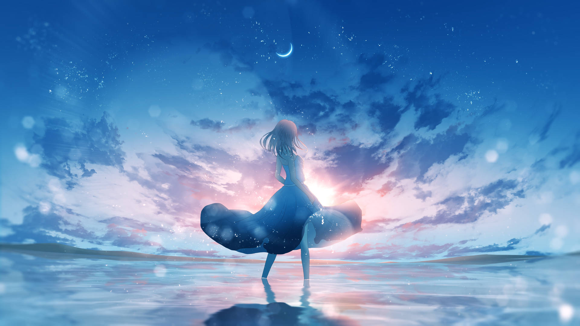 4karte De Anime Cielo Azul Fondo de pantalla