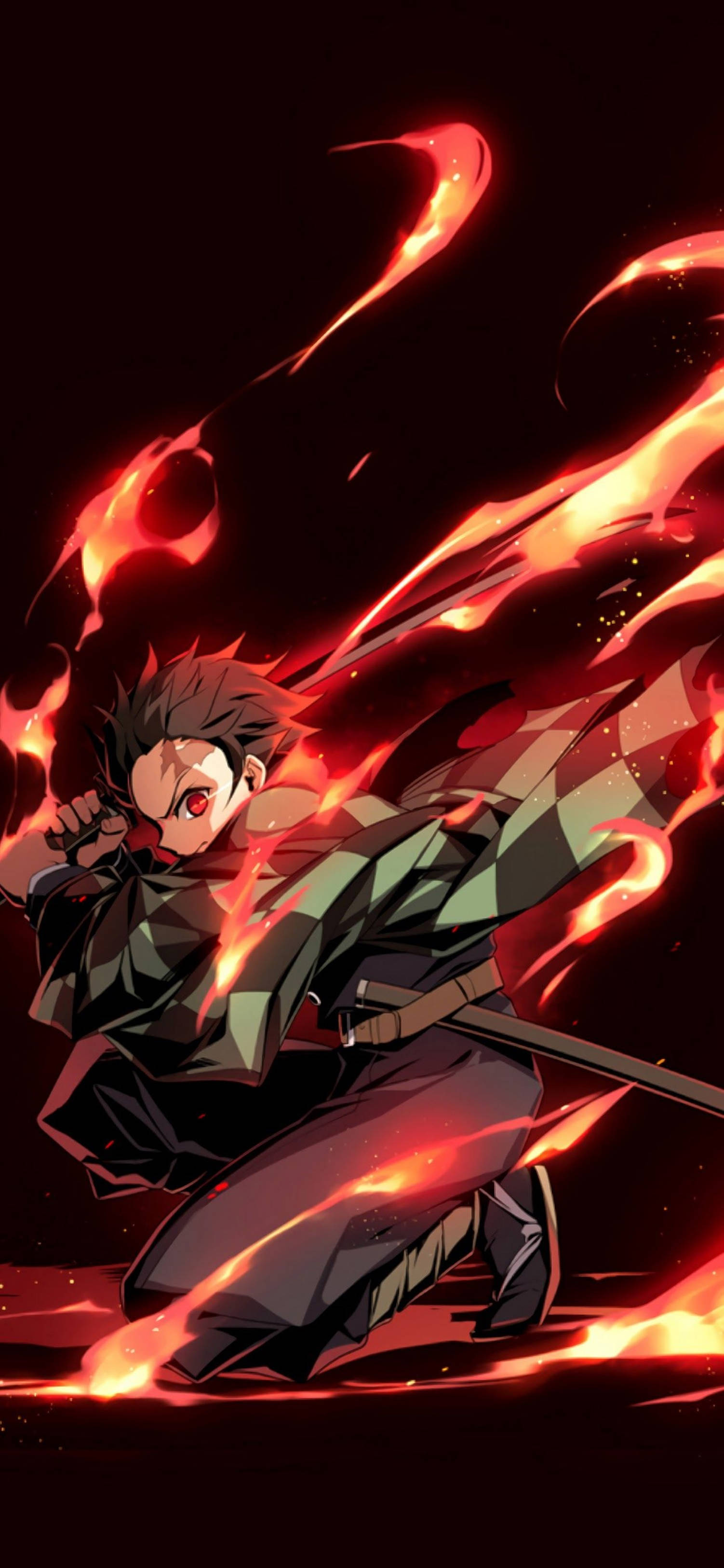 4k Anime Iphone Demon Slayer Fire God Dance Background