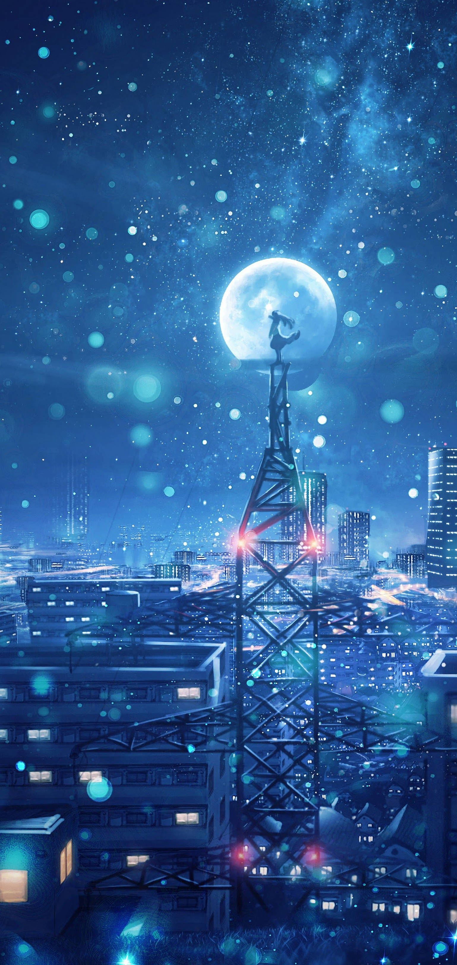 4k Anime Iphone Magical Moon Night Wallpaper