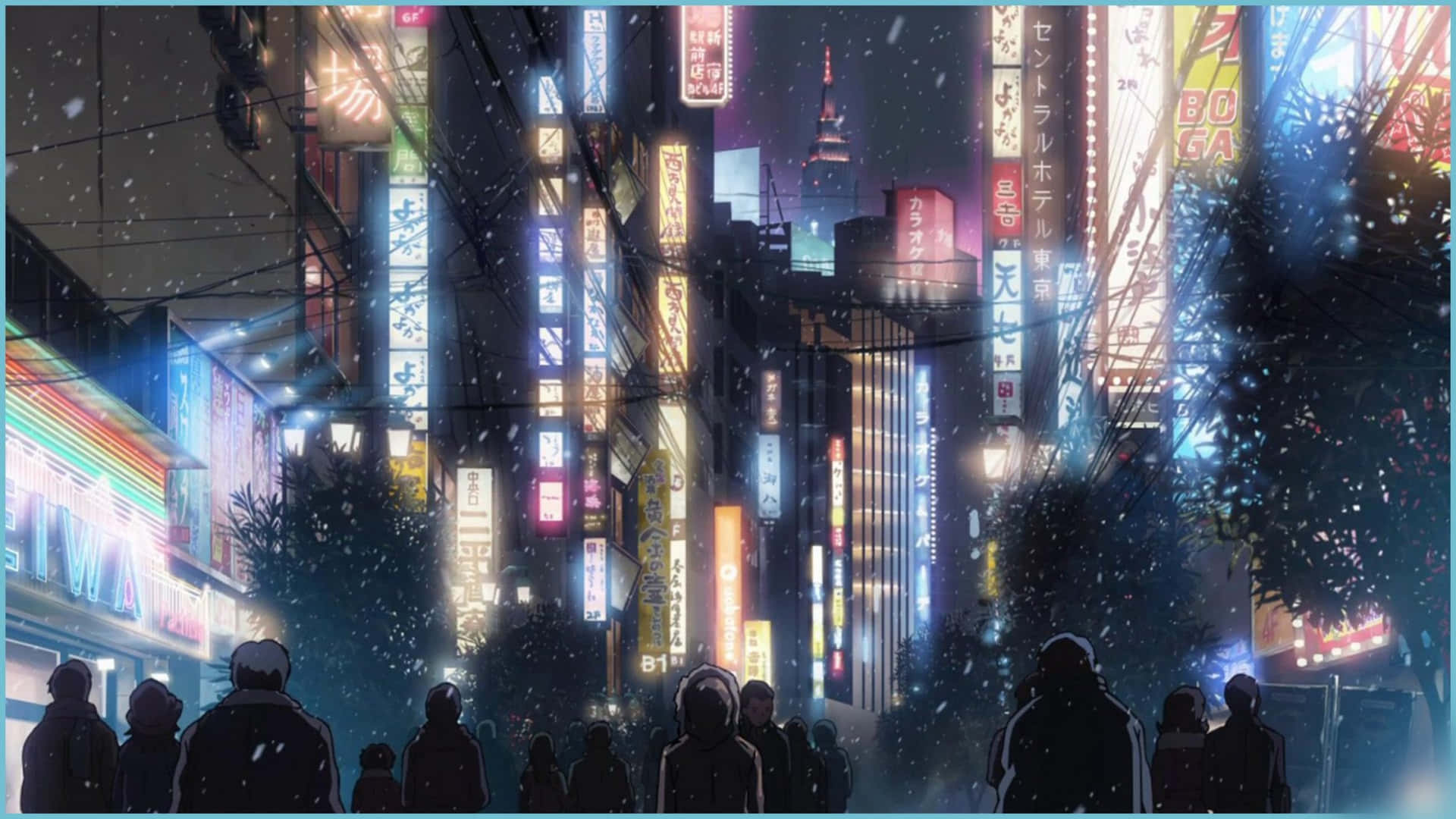 Njutav En Fascinerande Flygvy Av Tokyos Fantastiska Neonljus Och Stadssilhuett Som Dator- Eller Mobilbakgrund. Wallpaper