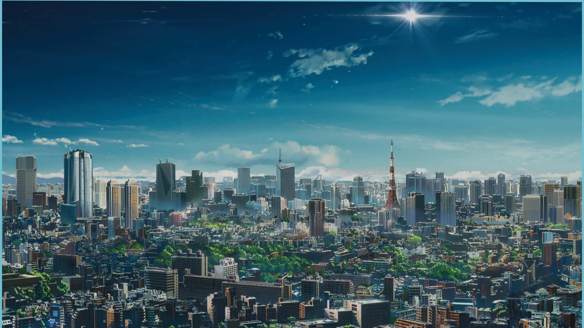 4K-visning af Tokyos majestætiske anime-scene Wallpaper